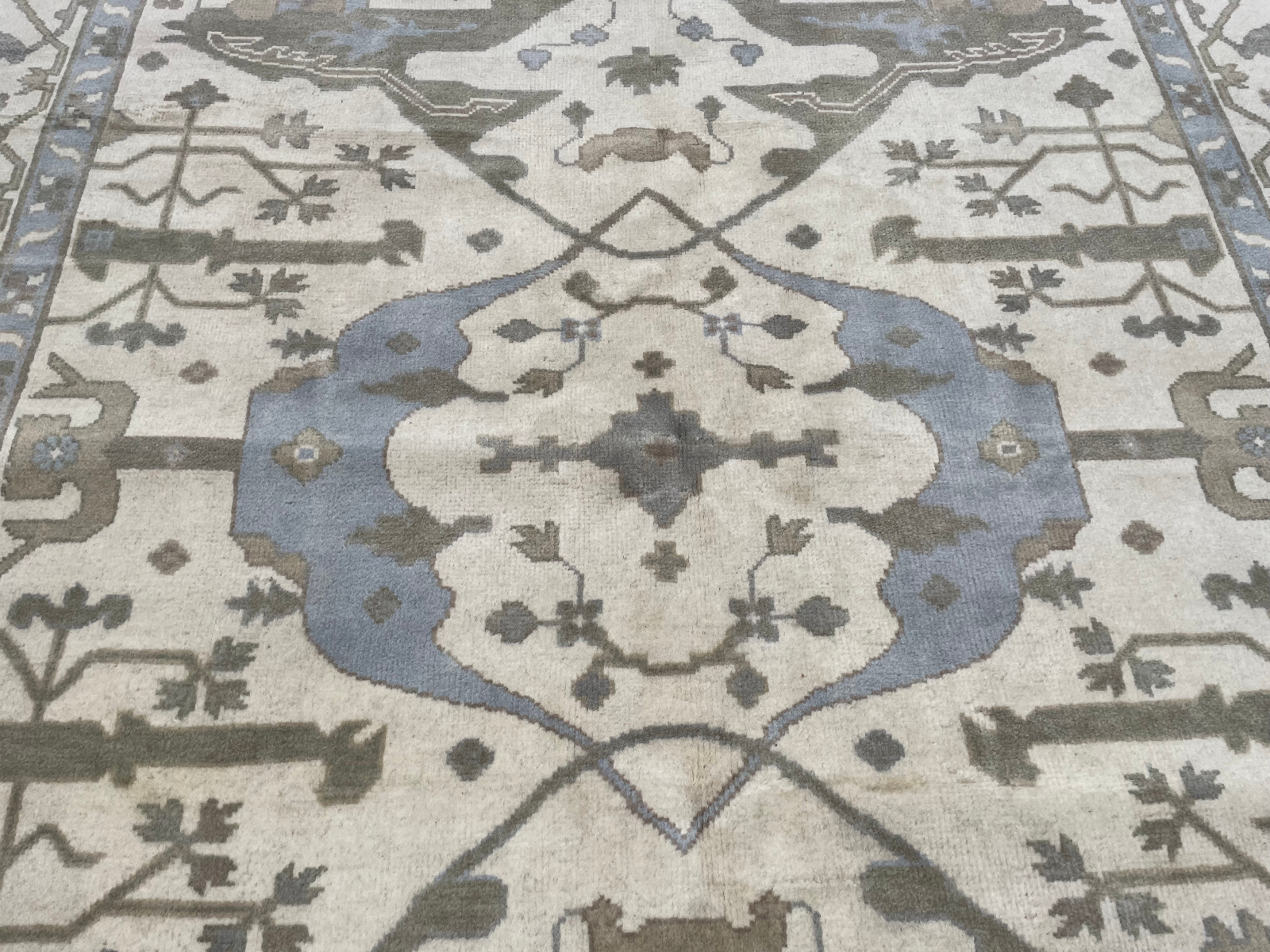 8x10 WOOL RUG NEW handmade turkish oushak HANDKNOTTED muted light