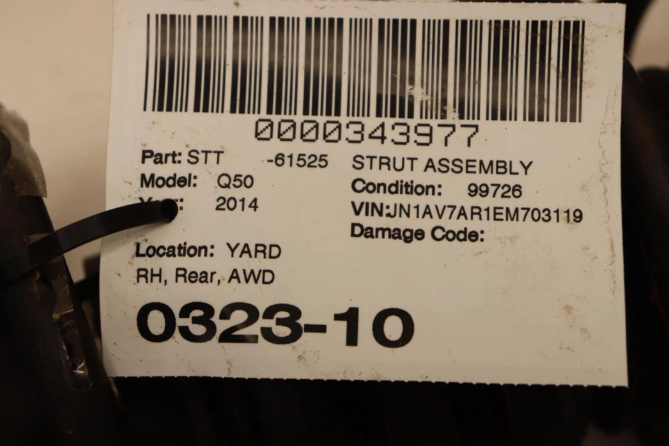 2014-2023 INFINITI Q50 AWD REAR RIGHT SIDE SUSPENSION SHOCK STRUT ABSORBER OEM - Image 4 of 4