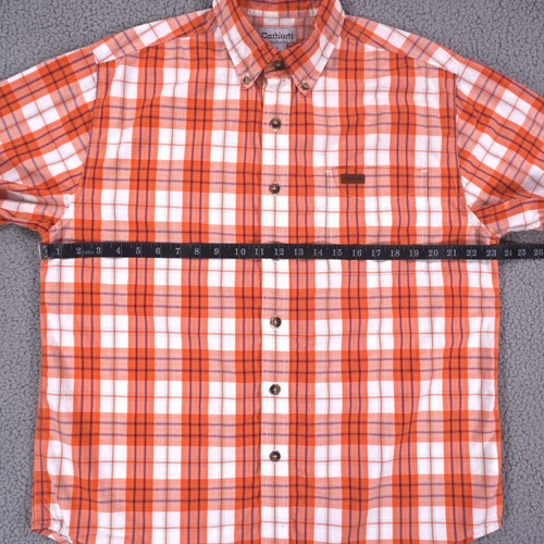Carhartt Relaxed Fit Herren Large Orange Kariert Kurzarm Button Down Hemd - Bild 6 von 7