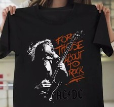 AC DC For Those About To Rock Black T-shirt Tee Men All Size S -5XL