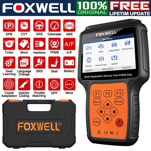 FOXWELL NT650 Elite Car OBD2 Scanner Code Reader Diagnostic Tool ABS SRS Engine  - Picture 1 of 13