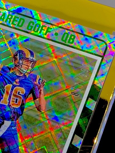 JARED GOFF /999 ROOKIE DIAMOND REFRACTOR ELITE ULTRA RARE RC Card - LIONS - Picture 5 of 6