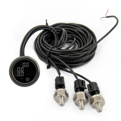 #ad 52mm Three Display Air Pressure Gauge 0 232 PSI Air Suspension Air Ride 3X 1 8NP $43.99