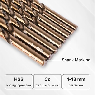 HHIP 7/32 X 3-3/4 X 2-1/2" M35 5% COBALT JOBBER DRILL (5002-4014) | JB Tools