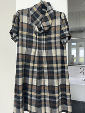 JH Dress Womens Fall Plaid Bubble Sleeve Cowl Neck Short Sleeve Sweater PL