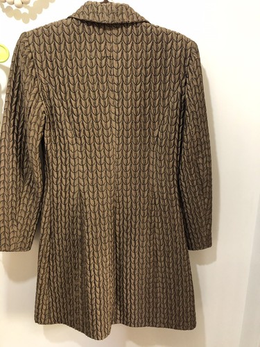 Womens Vintage Astuces Paris Dress Coat Sz 1 Small Bronze Black Missing Button - Picture 2 of 11