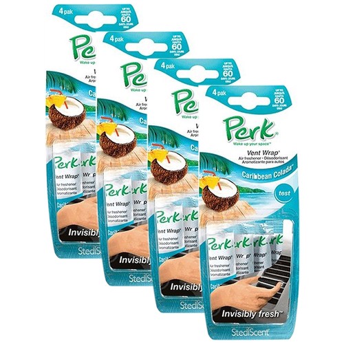Perk Vent Wrap Car & Home AC Discreet Air Freshener 4Pack (Caribbean