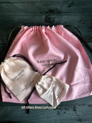 Kate Spade Drawstring Pink~Cream  Dust/protective/gift Bag~LARGE, MEDIUM, SMALL