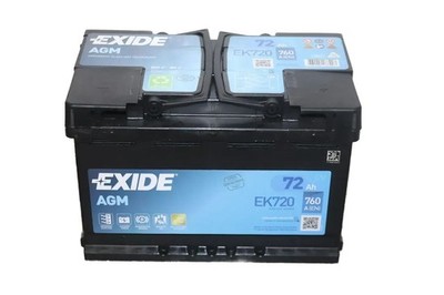Exide EK720 AGM Autobatterie 12V 72Ah EN760A START-STOP STARTERBATTERIE