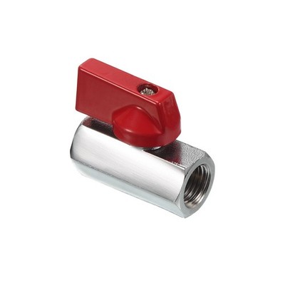 1/4 NPT Brass Mini Ball Valve, 1pc NPT Female Female Valve, Red