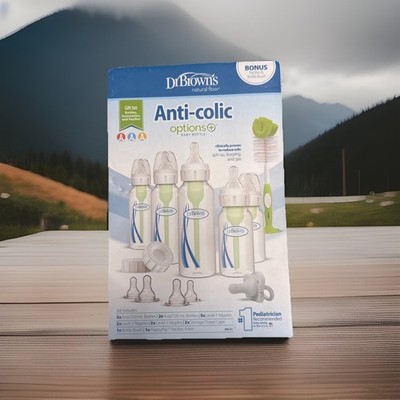 NEW Dr. Brown s Anti-colic Options+ Narrow Baby Bottle Starter Gift Set Plastic