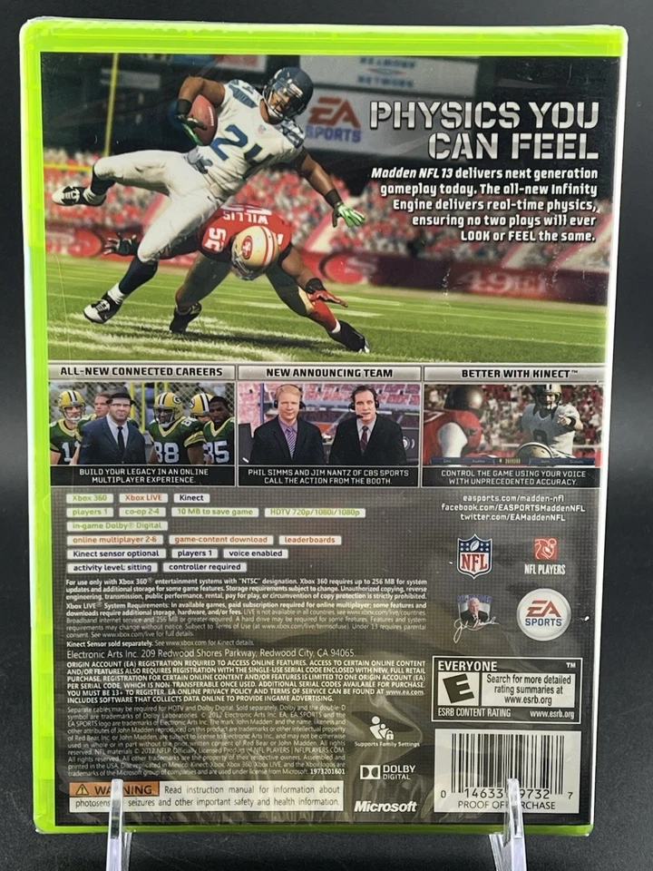 Madden NFL 13 (Microsoft Xbox 360, 2012)  Brand New Factory Sealed - Image 2 of 4