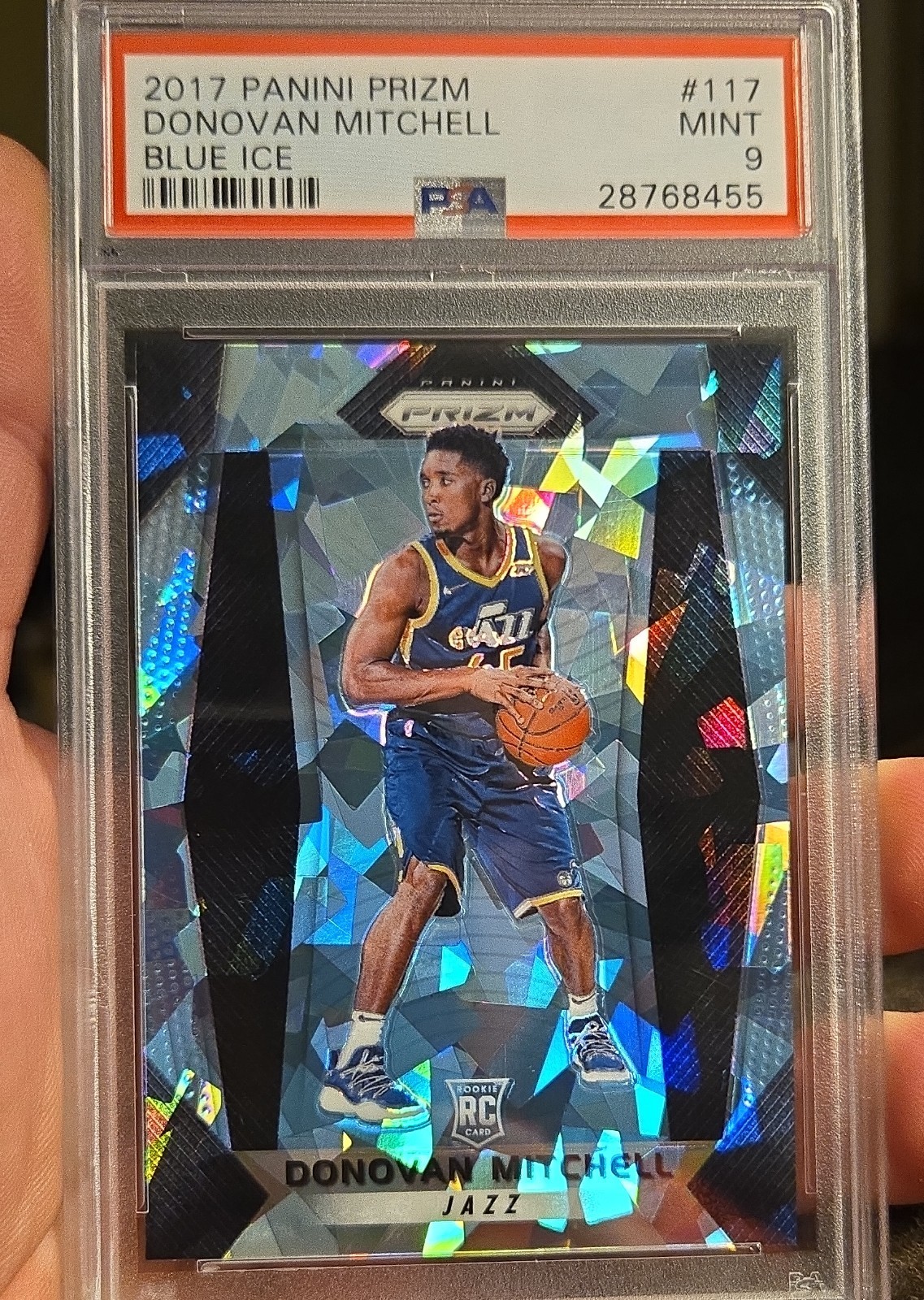 2017-18 Panini Prizm - Donovan Mitchell #117 Blue Ice Prizm /99 (RC)