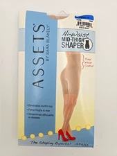 Assets by Spanx Body Shaper Womens 4 Nude Beige Mid Thigh High Waist Control