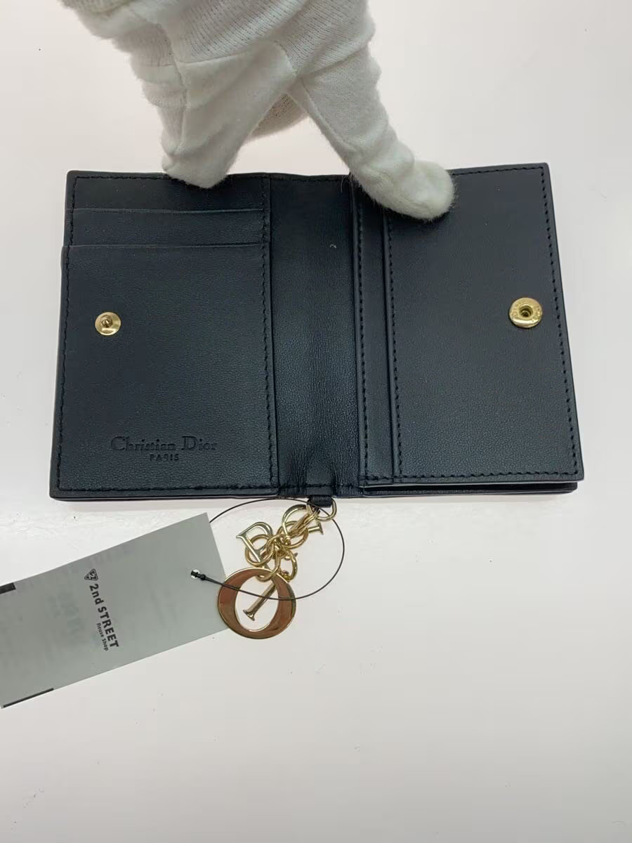 Christian Dior Card Case Cannage Black Women's thumbnail 4