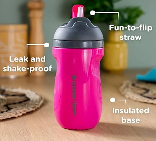 TOMMEE TIPPE Tazas de paja aisladas a prueba de derrames 9 oz 12 m+ VENDEDOR DE EE. UU. Foto 4 de 4
