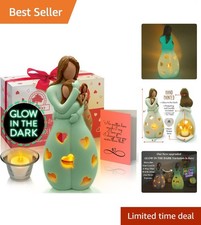 Charming Mother-Daughter Candle Holder with Flickering LED & Gift Card Included