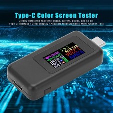 USB C Power Tester Voltage Current 2 in 1 Meter Voltmeter Ammeter Color Screen