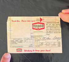Texaco Original Gas & Oil Advertising Invoice 10/22/75 Beige Red Black
