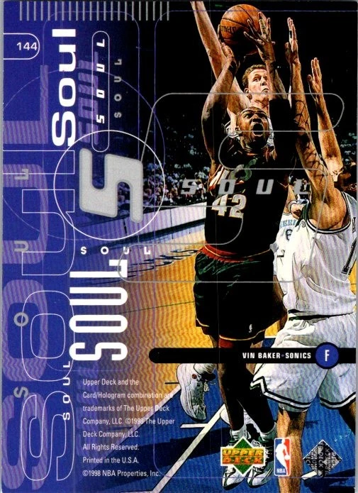 1998-99 Upper Deck #144 Gary Payton / Vin Baker - Image 2 of 2