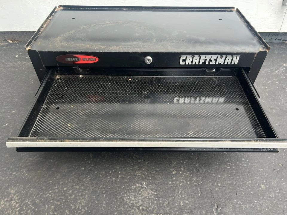 RARE SLIM 9.5” Craftsman 3 Drawer Mid Tool Box Middle Intermediate Chest Black - Image 4 of 4