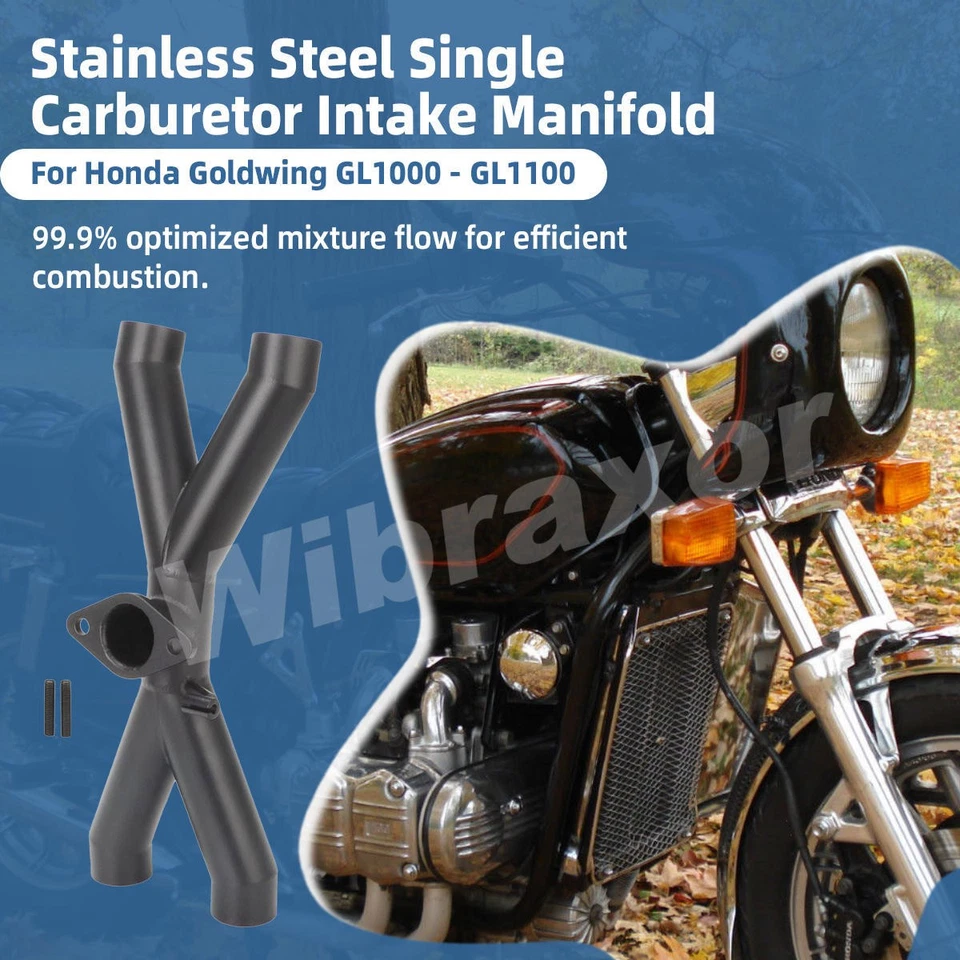 Stainless Steel For Honda Goldwing GL1000/1100 Single Carburetor Intake Manifold - Image 2 of 4