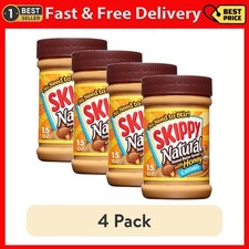  4 pack SKIPPY Natural Creamy Peanut Butter Spread with Honey