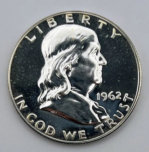 1962 Proof Franklin Half Dollar 50 Cents 50C 90% Silver PR Philadelphia Mint
