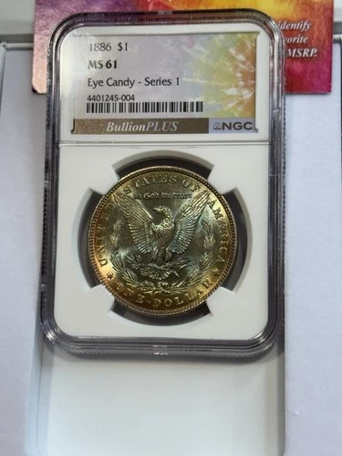 1886 Morgan Dollar $1 NGC MS 61 Eye Candy Series 1 Philadelphia Silver