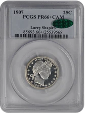 1907 Barber PCGS CAC CAM 66+