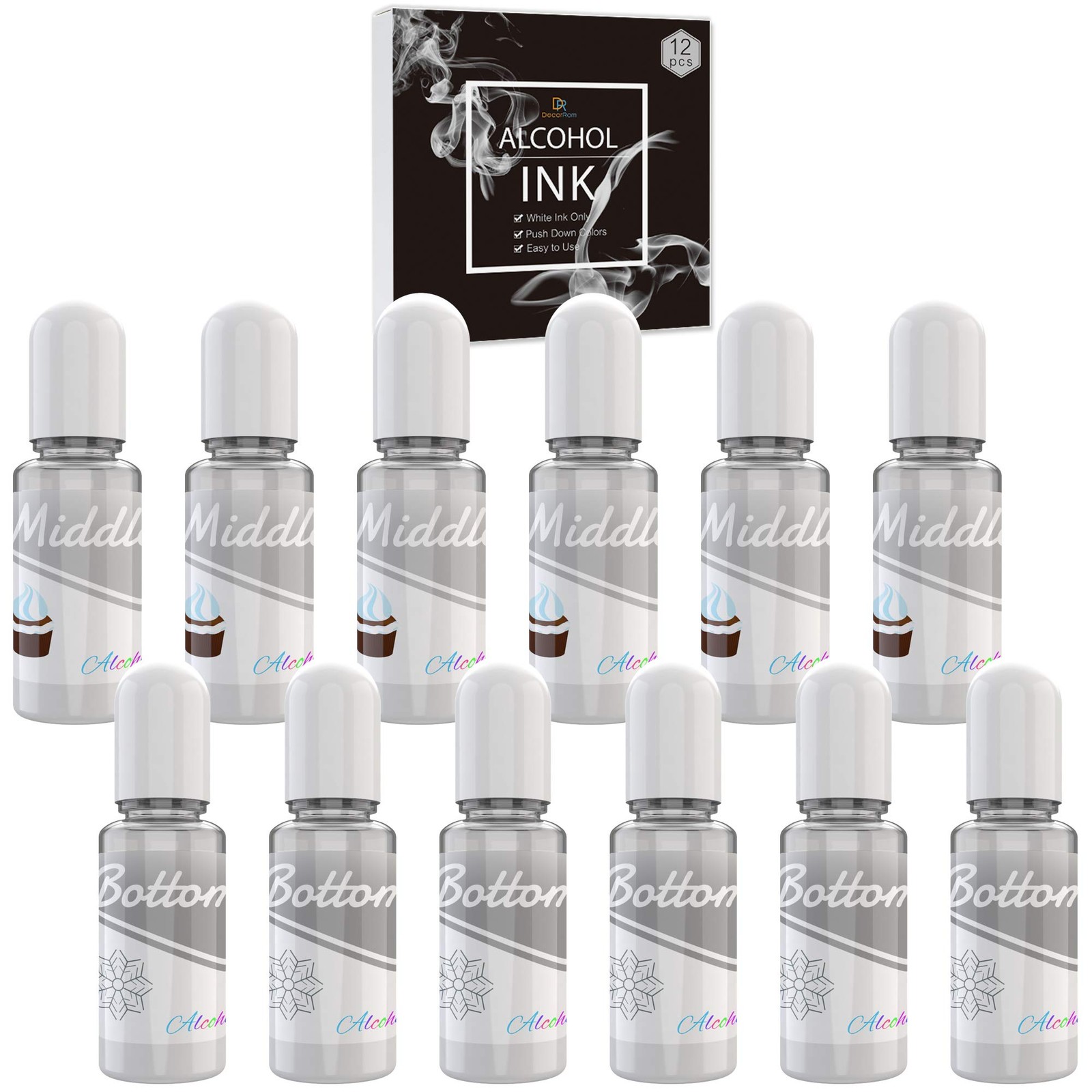 White Alcohol Ink Set 120ml 2 Type Color for Resin Petri Dish Making Epoxy