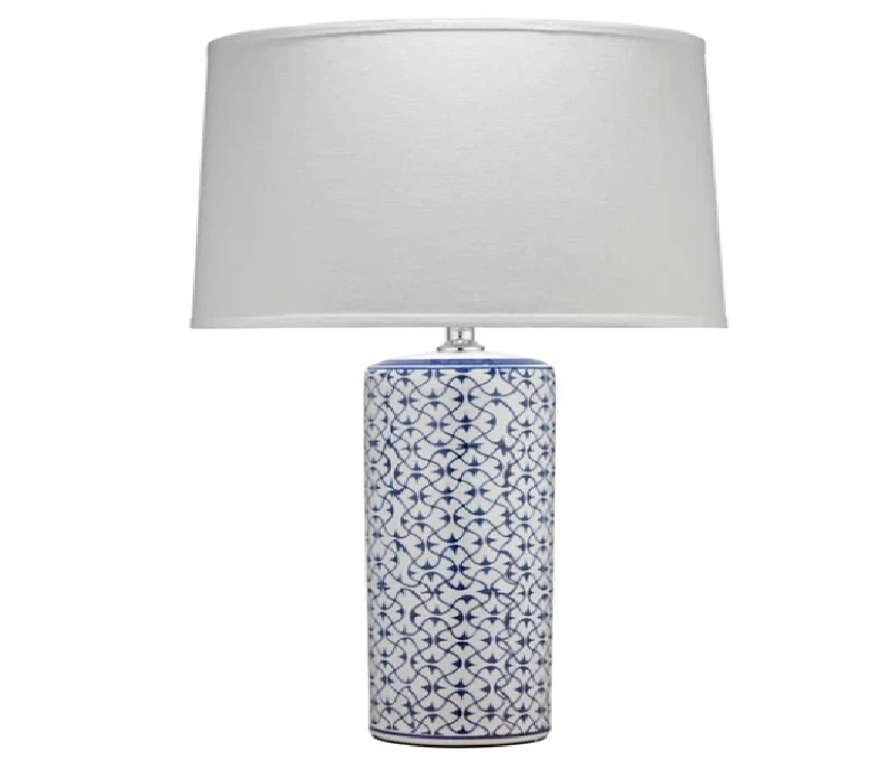 Lámpara de Mesa Cerámica Olina, Base Cerámica Azul y Blanco, Bombilla LED de 3 Vías Foto 2 de 4