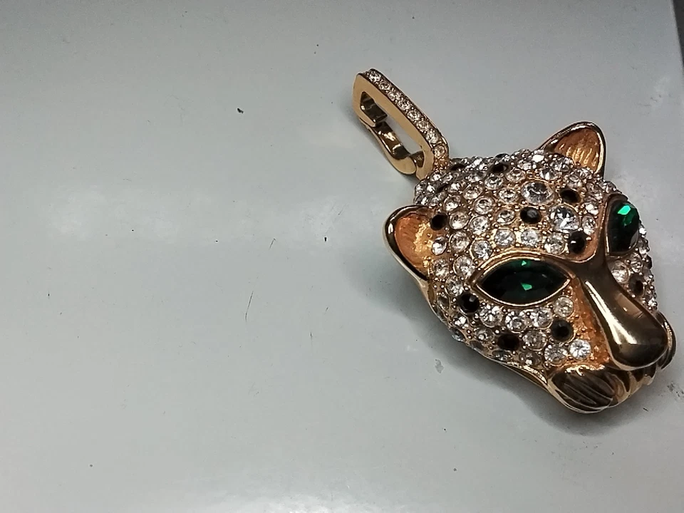 Tigerkopf Anhänger Von Marke Pompös Neuwertig Voller Besatz Starkes Teil - Bild 3 von 4