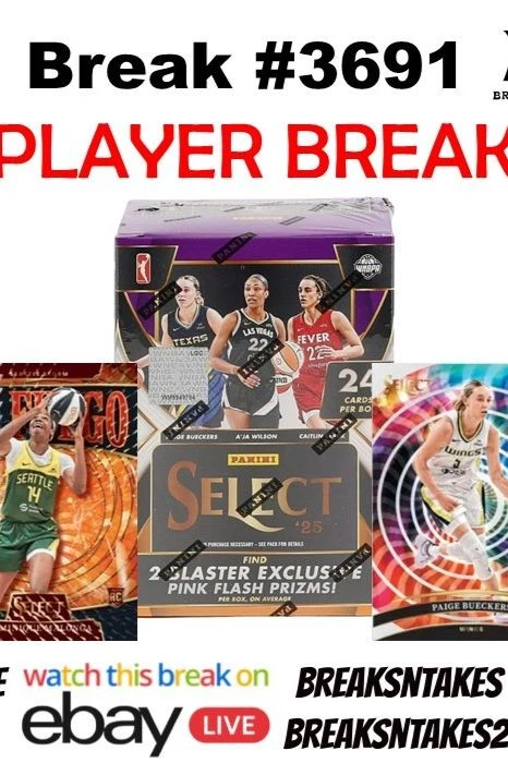 Break #3691: 2025 Panini Select WNBA 5 CASE (100 BOX) Blaster Player Break