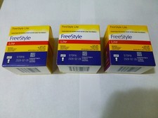 Three Boxes of 100 FreeStyle Lite Blood Glucose Test Strips -EXP 2028