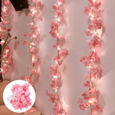 1m/5m Cherry Blossom Fairy Lights Garland LED Flower String Light Decor