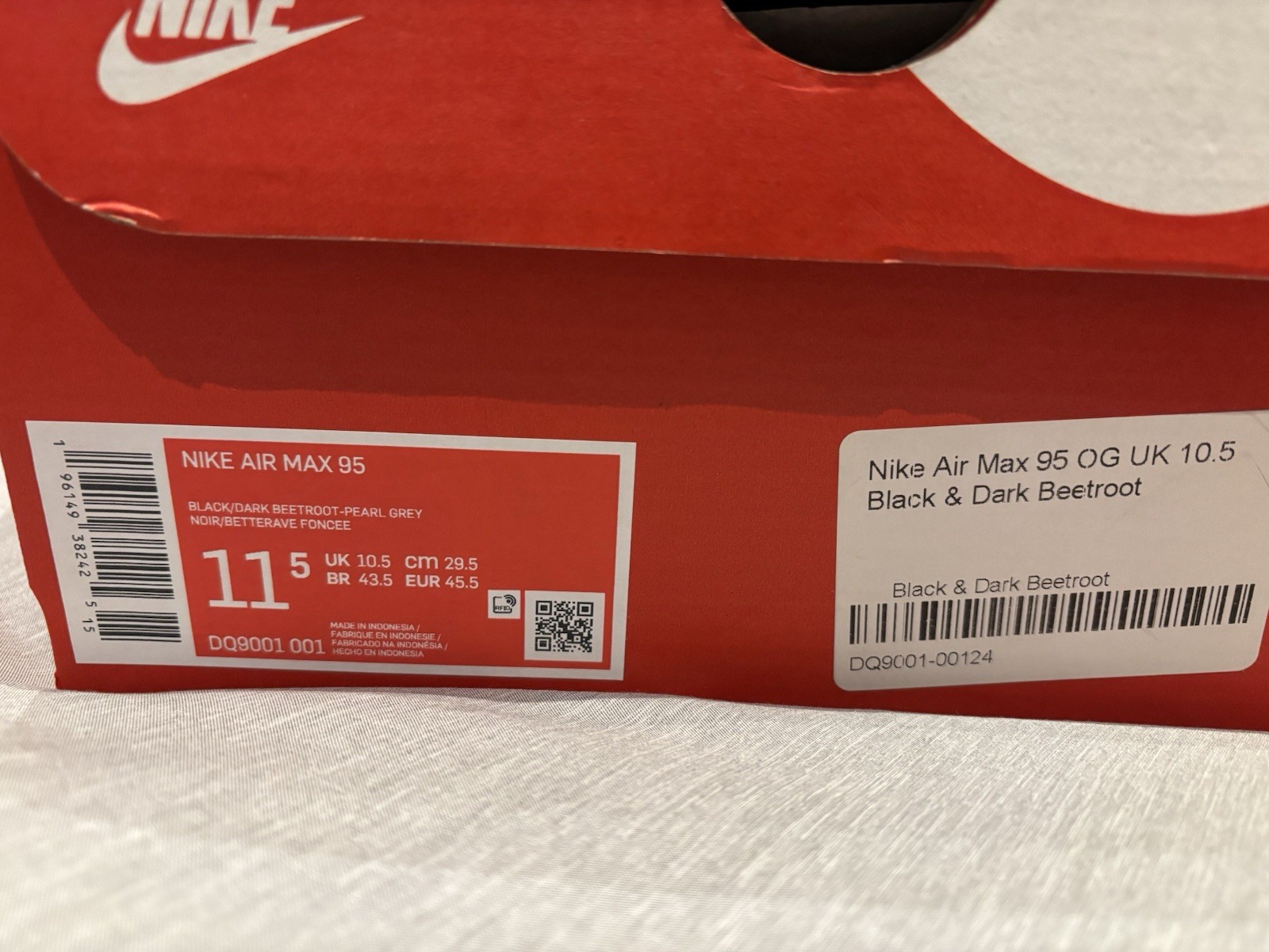 Air Max 95 110’s Beetroot UK 10.5 Brand New Ds In Box. Rare Size image 5