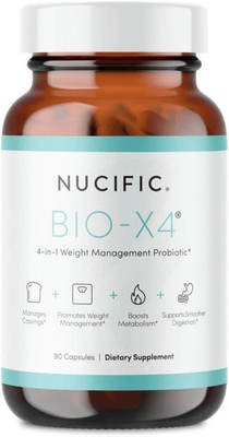 #ad Nucific Bio X4 4 in 1 Weight Digestive Management Probiotic Supplement 90 Count $23.49