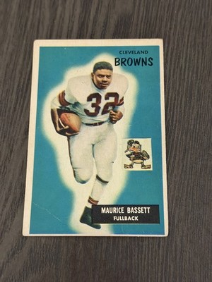 1955 Bowman #156 MAURICE BASSETT Cleveland Browns Football Card Rookie RC (Read)