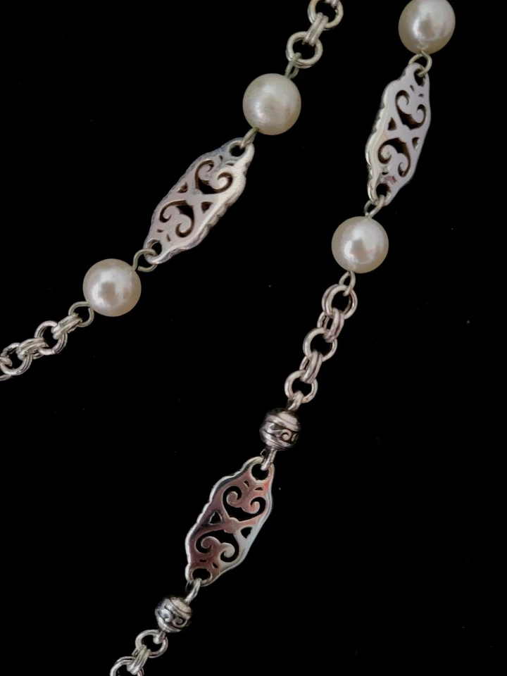 Juego de perlas de imitación Brighton Geneva ~ collar largo / pulsera / pendientes / lata de corazón Foto 3 de 4