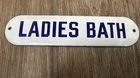 Vintage Berwyn Hotel Ladies Bath Porcelain Sign