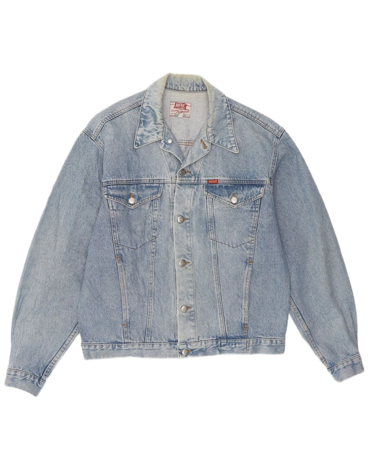 Rifle Mens Denim Jacket UK 40 Large Blue Cotton AB03