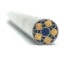 Mosaic Pin- Knife handle 1/4" x 6" Stainless Tube Brass Blue Resin- 1 pin- MP11