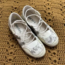 Diesel Maudy Jane Womens Shoes Size 6 White Floral Ballet Flats Y2K Designer HTF