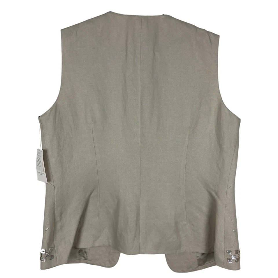 Conjunto Chaleco Susan Bristol Beige Lino Cuentas 10 Faldas 12 DE COLECCIÓN Inventario Muerto Nuevo Con Etiquetas Foto 2 de 4