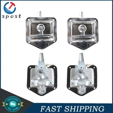 4 Trailer Door Latch T-Handle Lock Stainless Steel Keys For Camper RV Truck Tool