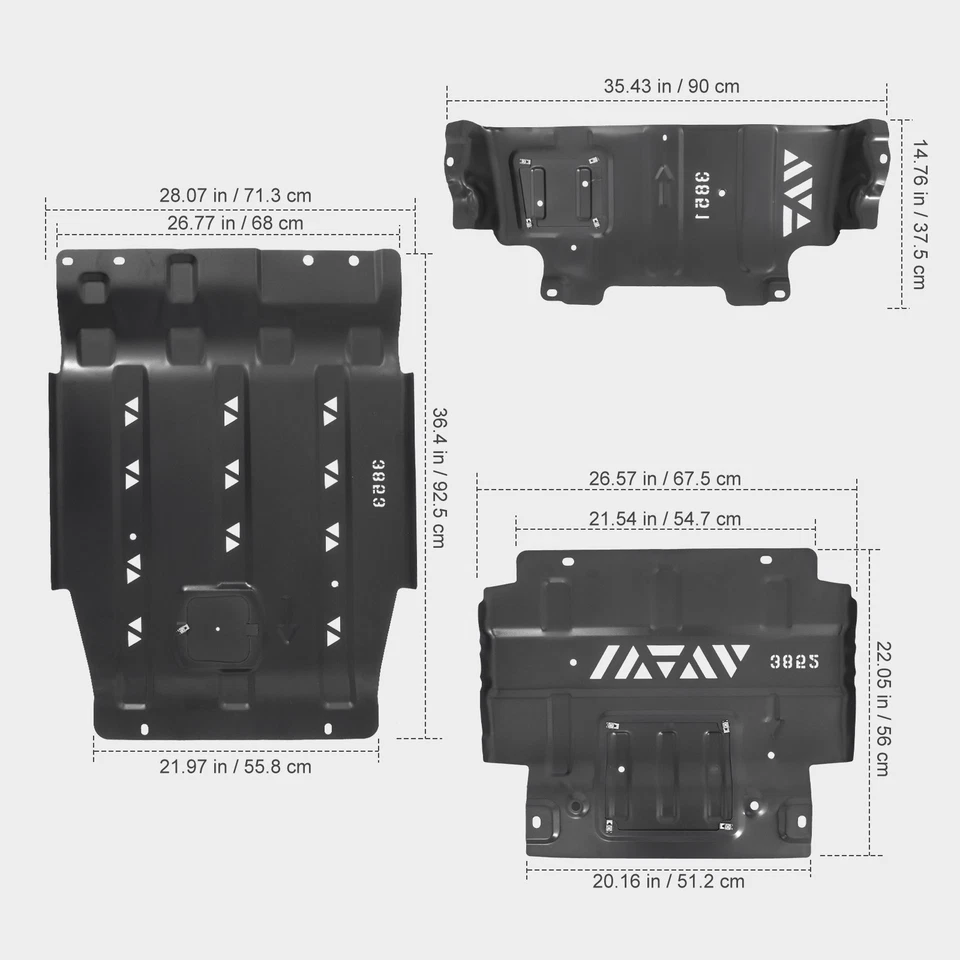 Full Skid Plate Package w/Front Transmission Skid Plate For 2015-2022 Ford F150 Foto 2 de 4