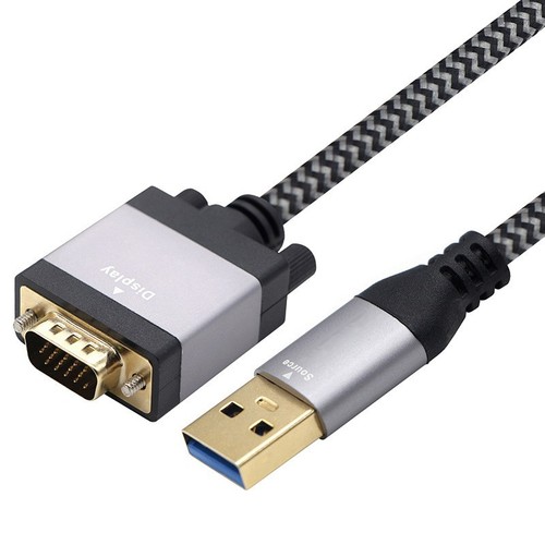 USB 3 0 to VGA Male Video Cable for Laptops Connect to Monitors & Projectors - Photo 4/8
