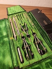Vintage A. Lietz  Co Germany Drafting Set Architects Tool w/Case Drawing Compass