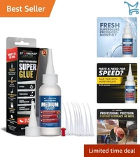 Super Glue Kit 2oz Fast Bonding Cyanoacrylate Adhesive for Wood Hobby Repair